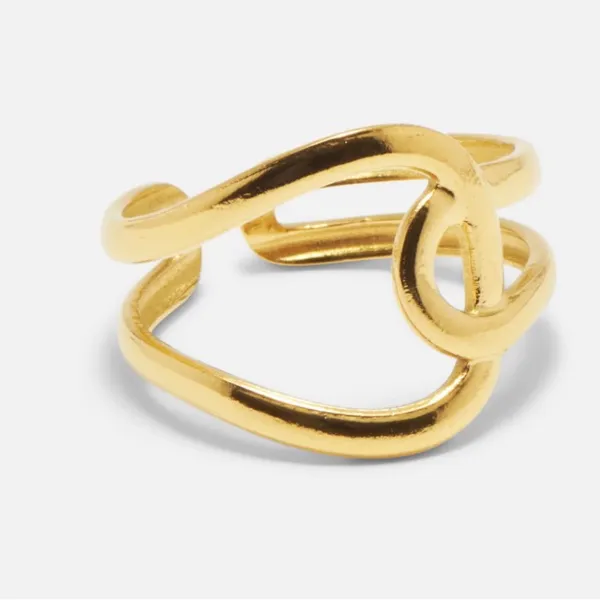 Minimalist Knot‎ Ring | 14k Yellow Gold Plated Sterling Silver - Image 14