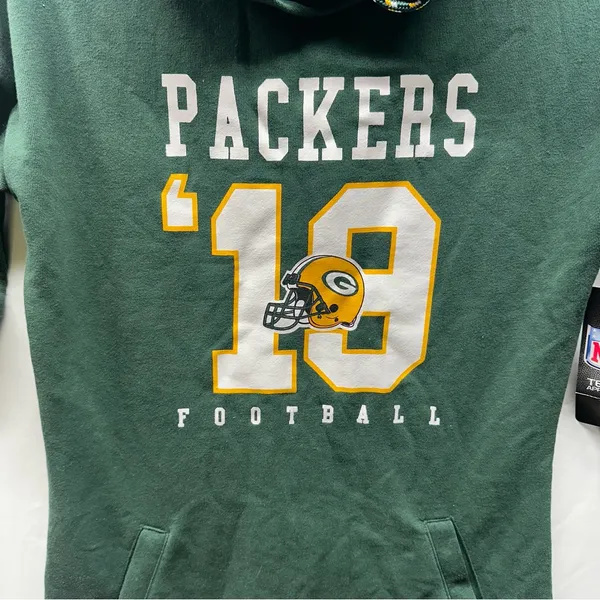 Green Bay Packers Mini Dress Hoodie NFL Team Apparel’19’ Jersey Sweatshirt Med. - Image 9