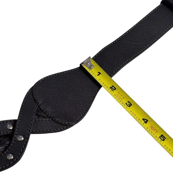Chico's Genuine Leather Belt Silver And Gold Ornate Buckle Rodeo‎ Boho Luxury - Image 9