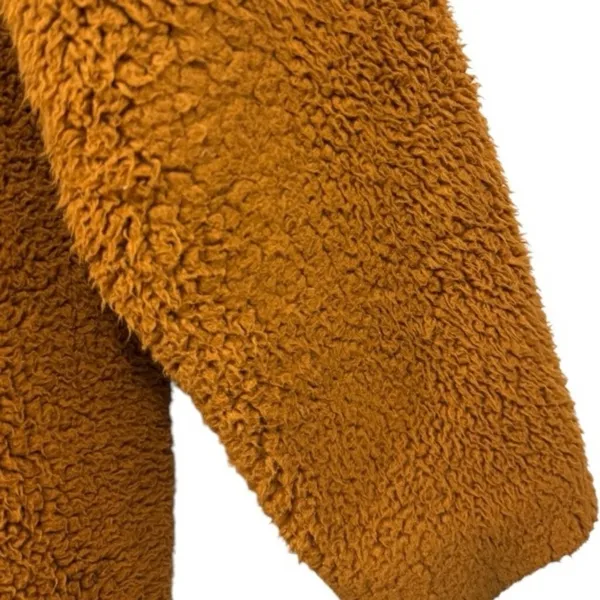 Free People Womens Teddy Peacoat Rust Orange Faux Fur Sherpa Jacket Size XS - Image 13