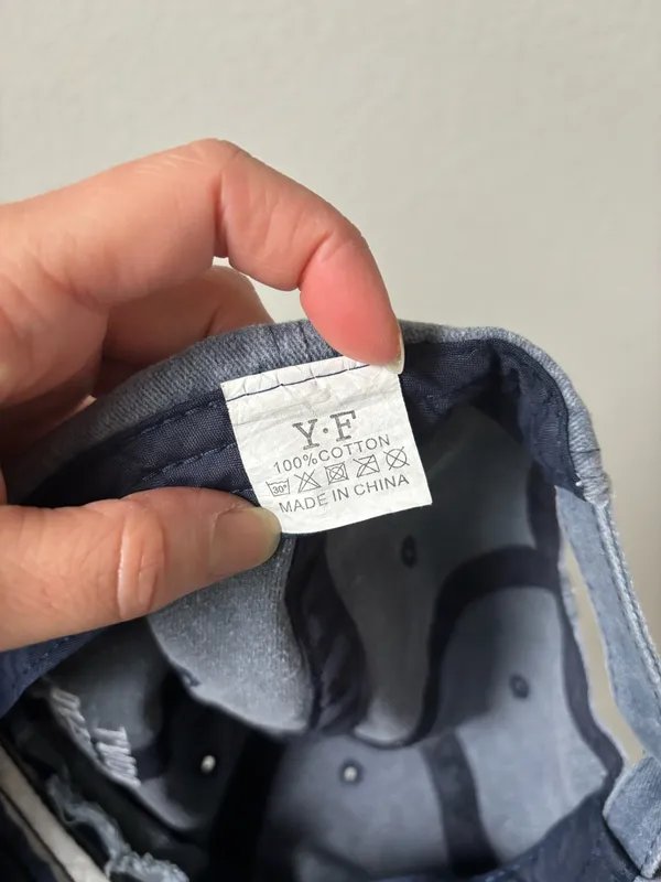 Denim “don’t forget to smile” hat Blue - Image 6