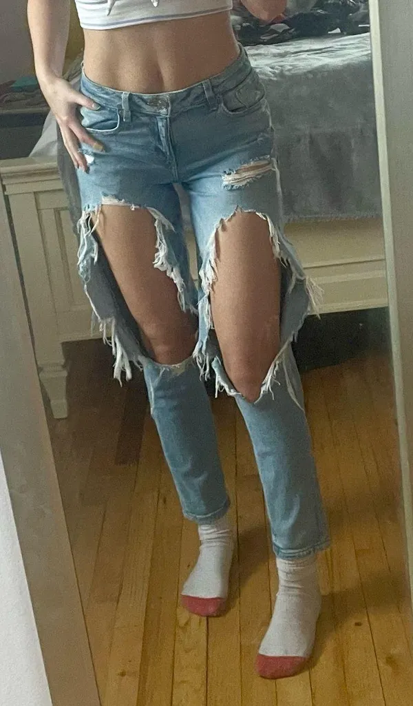 Garage Jeans Ripped Girlfriend light wash - Image 2