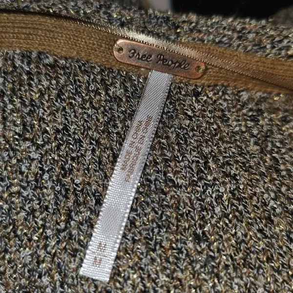Free People Womens Going For Gold‎ Faux Wrap Sweater Medium - Image 4