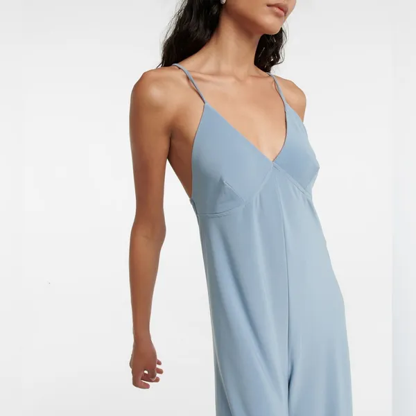 NORMA KAMALI x REVOLVE Slip Low Back Jersey Jumpsuit in Powder Blue Sz. XS - Image 7