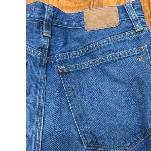 Madewell Baggy Straight Jeans Medium‎ Wash Blue Cotton Hemp Size 28 - Image 7