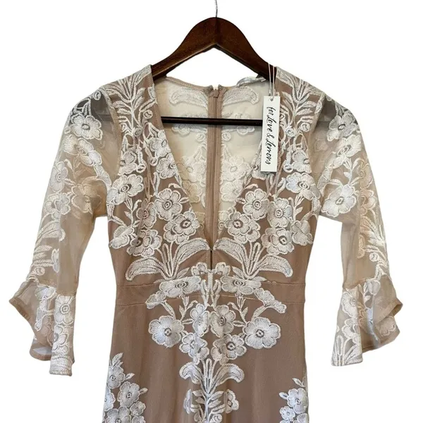 For Love & Lemons x Free People Temecula White Lace Fit And Flare Mini Dress XS - Image 3