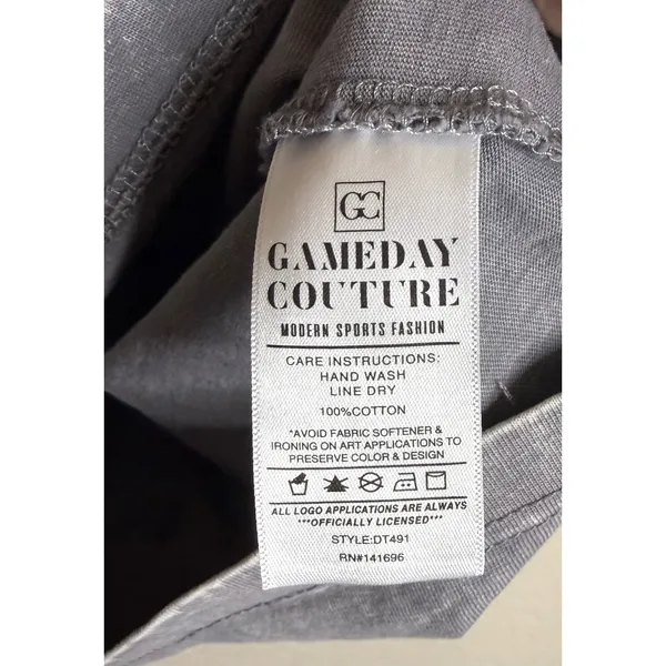 Gameday Couture Womens XL‎ T-Shirt Grey Dallas Cowboys Rhinestone Edge V Neck - Image 8