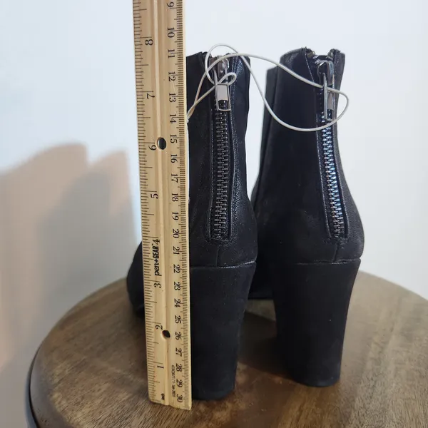 MIA Black Ankle Boots Size 10 MIA Black Faux Leather Heeled Boots - Image 8