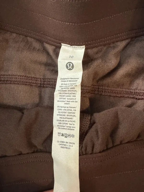 Lululemon Scuba Mid-Rise Wide-Leg Espresso Pants Ltd Edition - Image 4