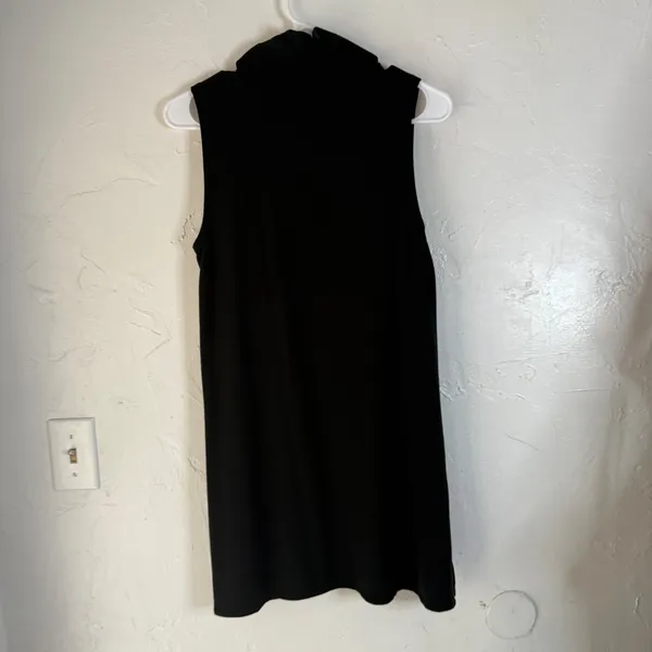 Garnet Hill Black‎ Sleeveless Turtleneck Dress Size S Tencel Lyocell Spandex - Image 6