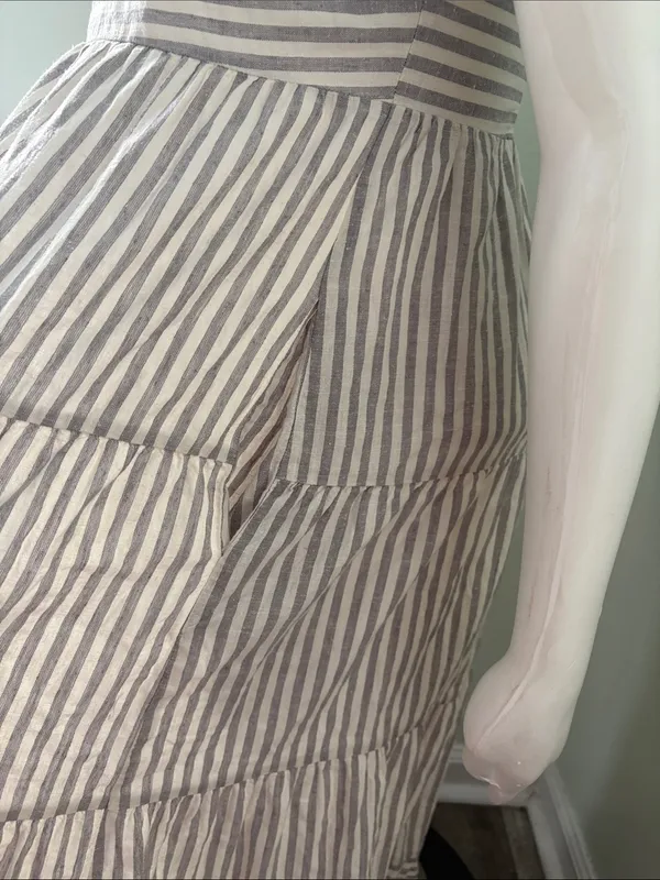 Madewell Cotton Hemp Stripe Tiered Maxi Dress - Image 6