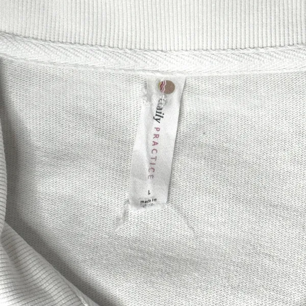 Daily Practice by Anthropologie White 1/4 Zip Cropped Sweatshirt Size L - Image 5