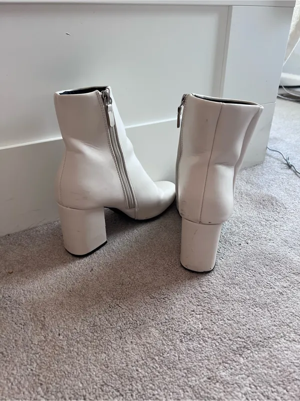 Altar'd State White Block Heel Ankle Boots - Image 2