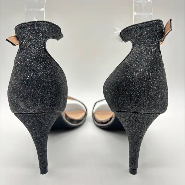 NEW Allegra K Heels Womens 8 Black Glitter Ankle Strap Stiletto Evening‎ Party - Image 6