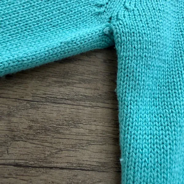 Lacoste‎ Knit Button Up Pullover Women's Sweater Turquoise 44 Large Blue Preppy - Image 7