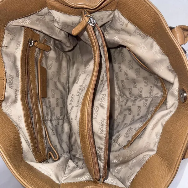MICHAEL‎ KORS HAMILTON HOBO SHOULDER SATCHEL TOTE BAG Brown LEATHER - Image 15