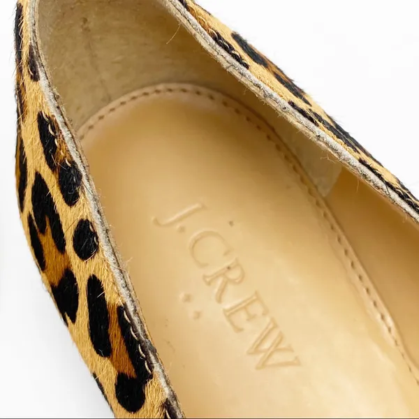 J. CREW Factory Animal Print Calf Hair Almond Toe Slip On Loafers Size 6 Casual - Image 4