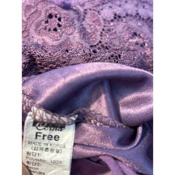 Corma Purple Lace Trim polyester Camisole Top‎ Double Spaghetti Strap One Size - Image 5