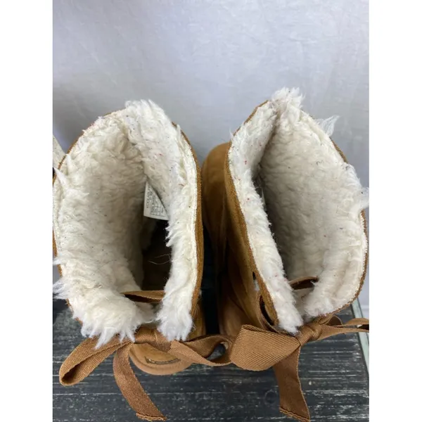Ugg Koolaburra Tan Andrah Short Leather Fleece Lined Boots Shoes 5 - Image 5