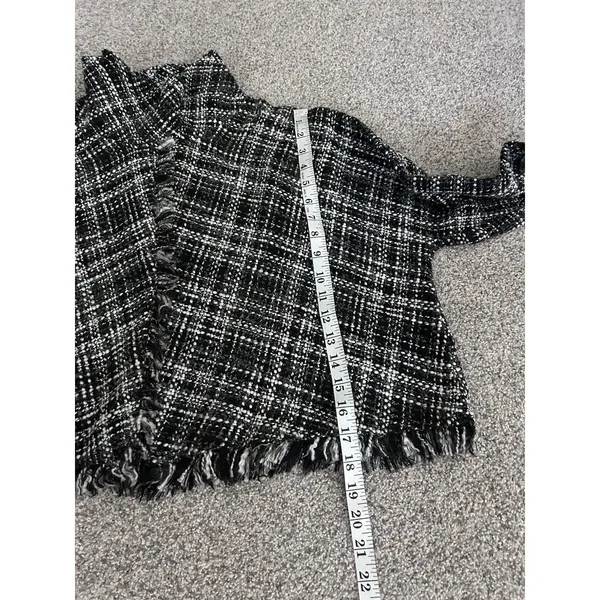 Zara‎ Tweed Turtleneck Cape Poncho Pullover Black and White Size M - Image 5