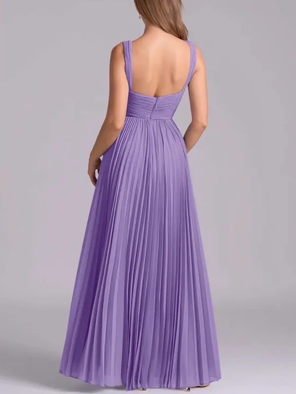 Azazie Mina A-Line Pleated Chiffon Dress Purple (Tahiti) Size 20 NWT - Image 4