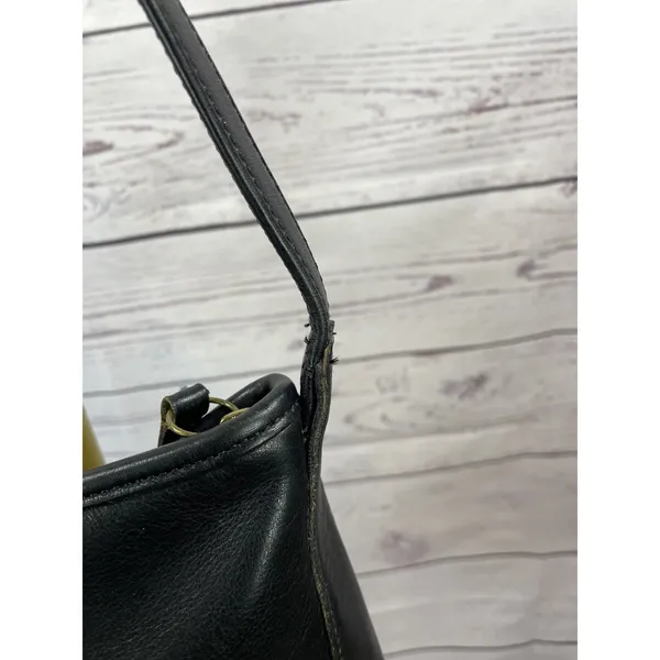 Vintage Coach 9204 Black Leather Slim Shoulder Bag Crossbody Purse - Image 11