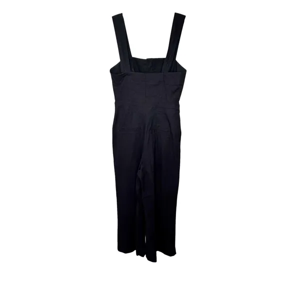 Maeve Anthropologie The Colette Jumpsuit Womens 8 Black Wide Leg Linen Blend‎ - Image 12