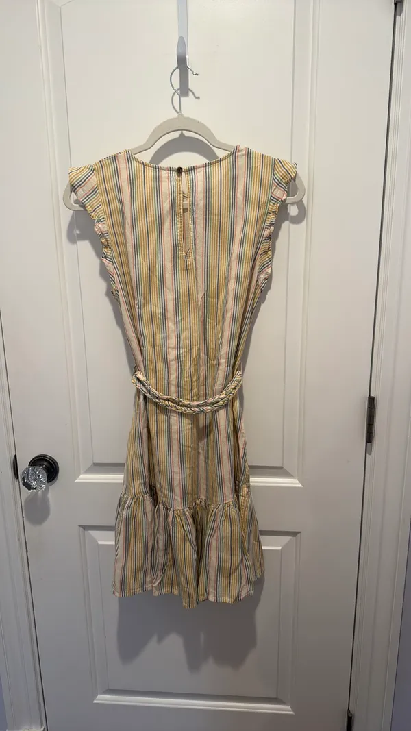 Marine Layer Yellow and Blue Striped Dress Women’s Small - Image 2