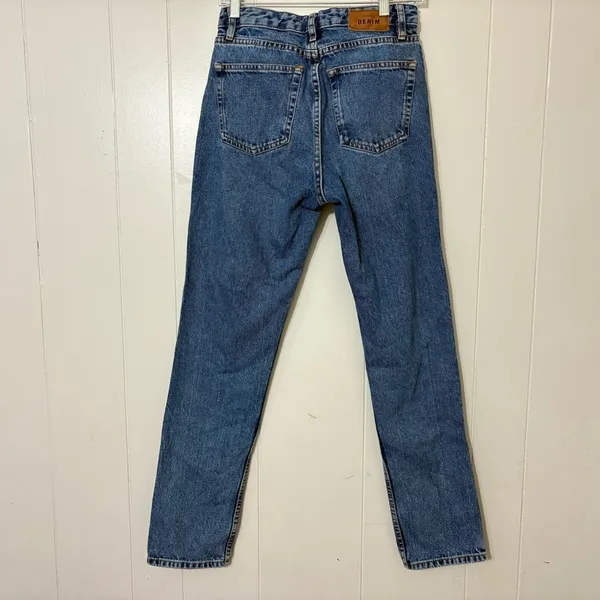 Sézane High Rise Straight Leg Jeans 27 Vintage Blue 100% Cotton Denim - Image 7