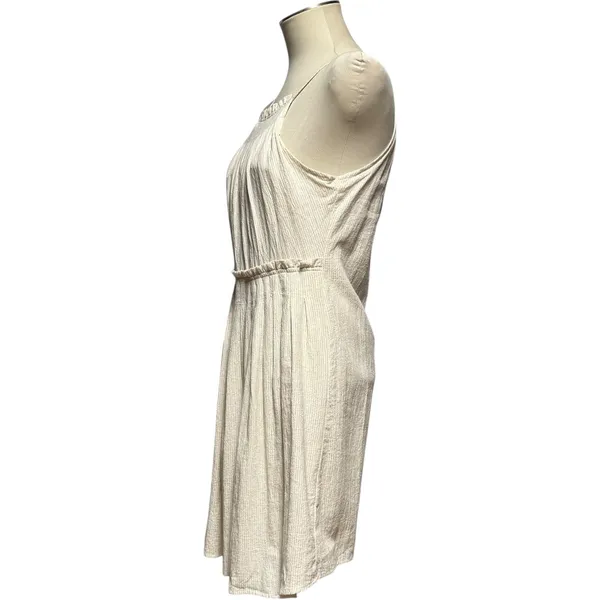 Altar'd State Sleeveless Ruffle Tie Neck Dress Tan Beige Cream Medium - Image 2