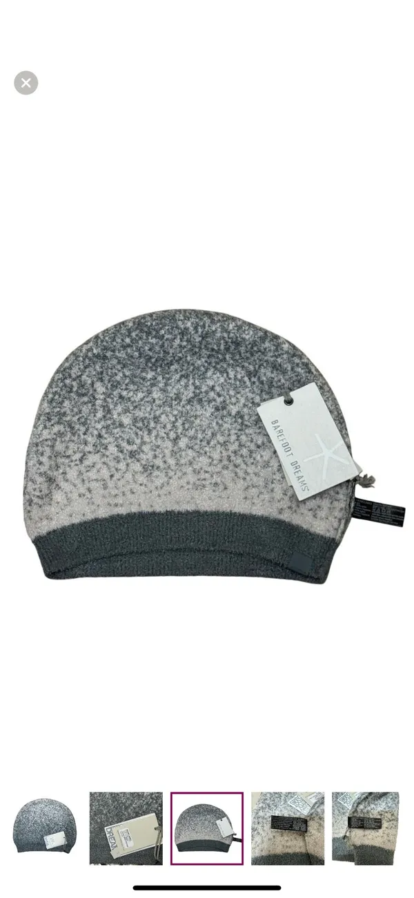 Barefoot Dreams CozyChic Ombre Gray Beanie NWT - Image 2