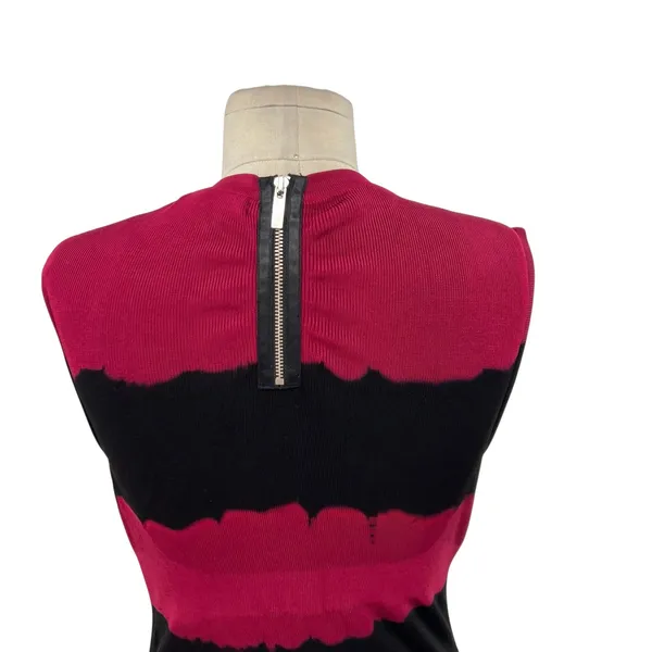 Karen Millen‎ Dress Bodycon Fit & Flare Sleeveless Tie Dye Red Black Size Small - Image 10