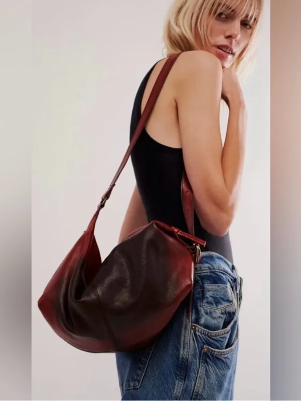 NWT Free People Rumble Leather Sling Bag ~ Dark Roast ~ SOLD OUT HTF!! - Image 2