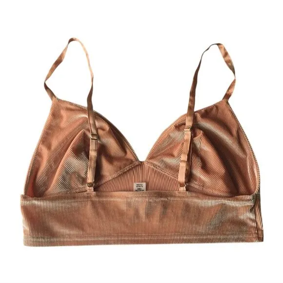 Victoria's‎ Secret Peach Ribbed Velvet Bralette XL - Image 3