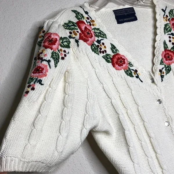 Vintage Herman Geist‎ Hand Embroidered Sweater - Image 6