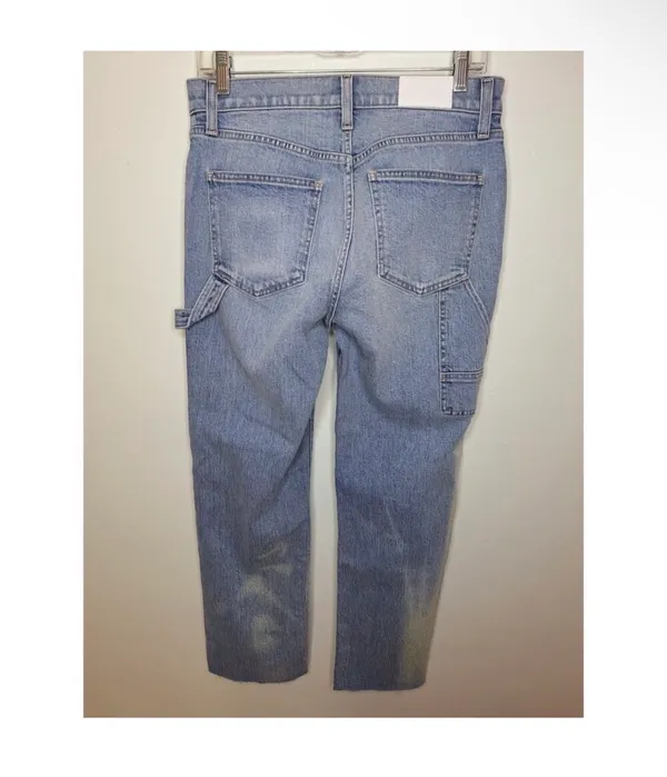 Pistola Women's Size 26 Distressed Cargo Jean Blue Medium Wash Denim Button Fly - Image 2
