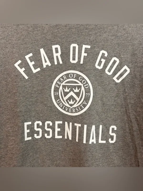 Fear of God University Essentials Tan Crewneck Long Sleeve Cotton Shirt Size 8 - Image 3