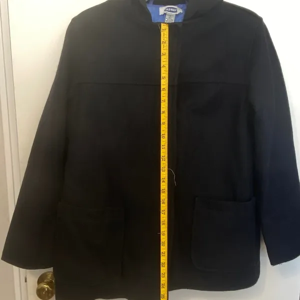 Old navy black or dark  blue wool short coat - Image 12