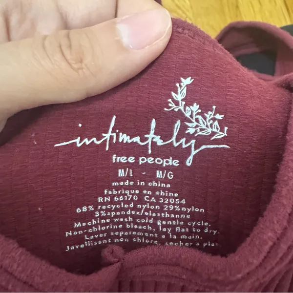 Free People Size M/L Ribbed Bodysuit Plum Wine Intimately Free medium / large - Image 10