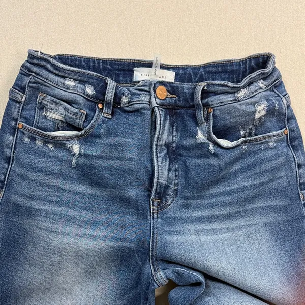 RISEN jEANS Stylish Distressed Blue Flare Jeans - Image 3