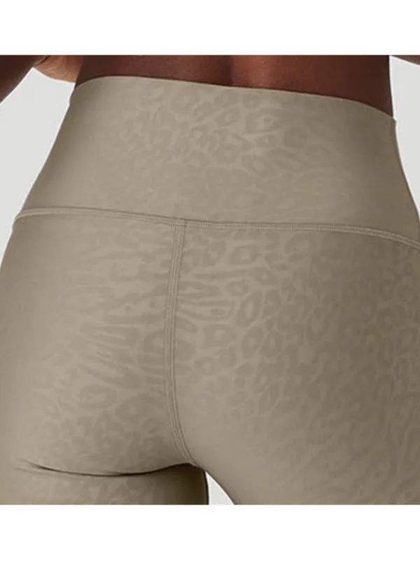 Alo Airlift High-Waist Leopard Debossed Leggings Gravel Tan Animal Print Hi-Rise - Image 4