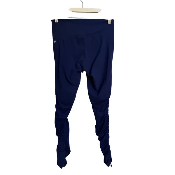 Fabletics‎ Navy Blue Ruched High Waisted Performance Leggings Yoga Size Large - Image 3