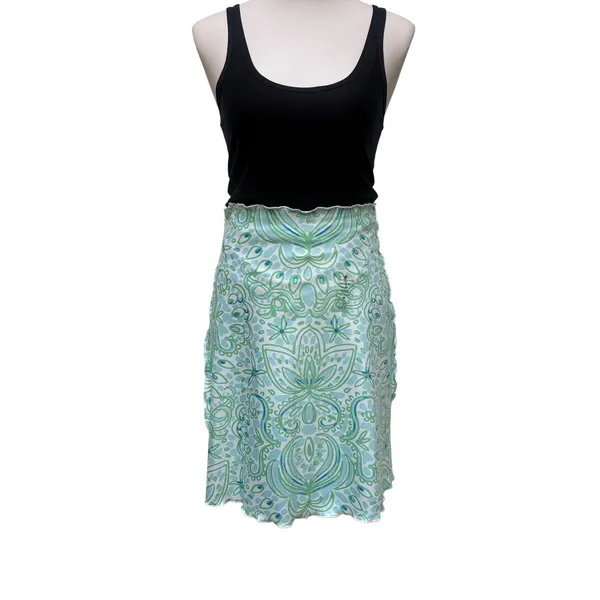 Jean-Pierre Klifa D-Skirt Reversible M Green Blue Tentacle Tales Stretch Coastal - Image 2