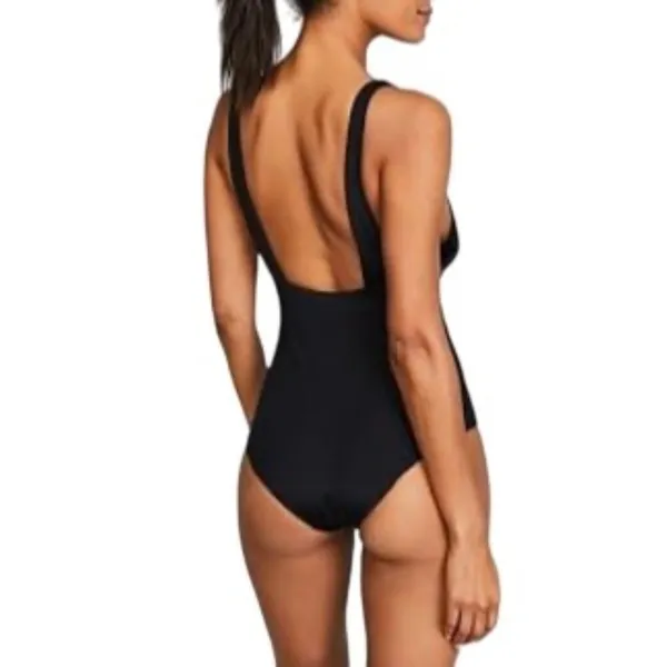 Mara Hoffman Women's Standard Audrey Black Deep V One Piece Swimsuit Size XL - Image 3
