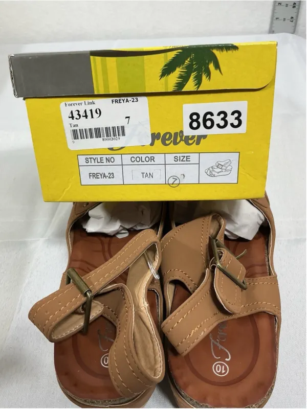 Woman’s New Forever Freya-23 Cork Platform Wedge Strappy Sandal Size 7 Tan - Image 6