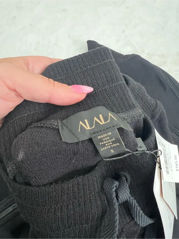 NWT ALALA Black Soft Knit Athletic Joggers Size Small $165 - Image 3