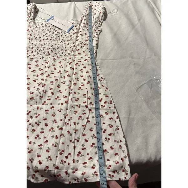 Aeropostale Mini Dress Women L Cherry Print Peasant Top Spring Fashion - Image 6
