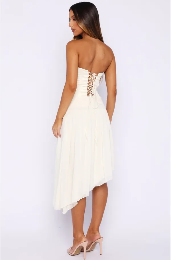 White Fox Forever Love Midi Skirt Off White - Image 3