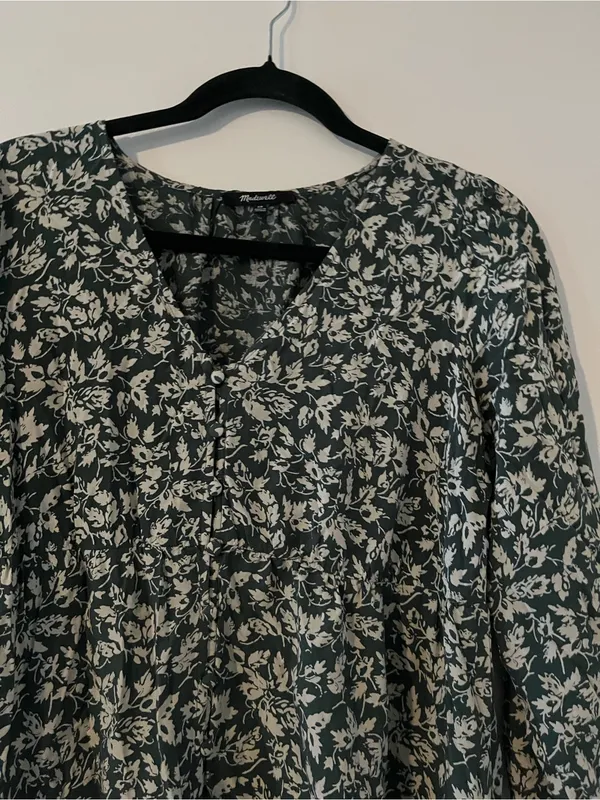Madewell Floral Puff Sleeve Mini Dress XS Cottagecore Prairie Fall Romantic - Image 3