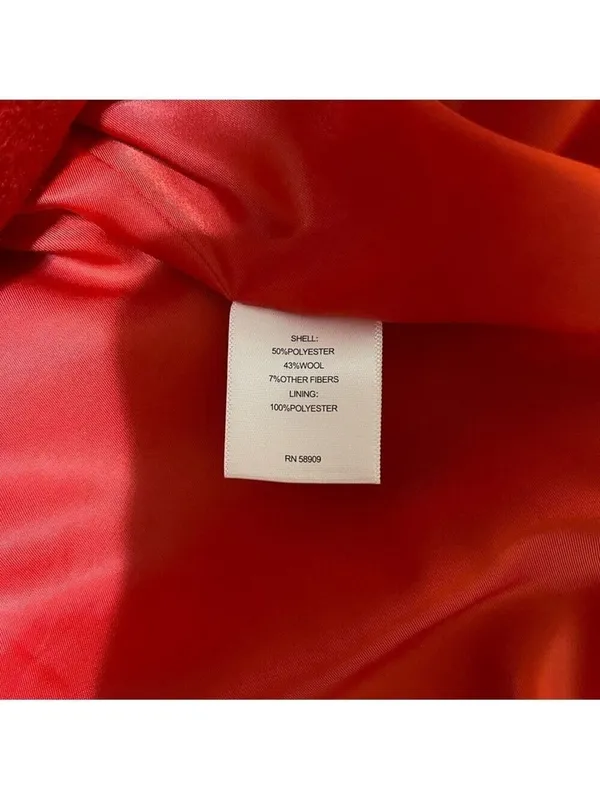 A Loves A Women's Red Wool Belted Coat Size Small - Image 8